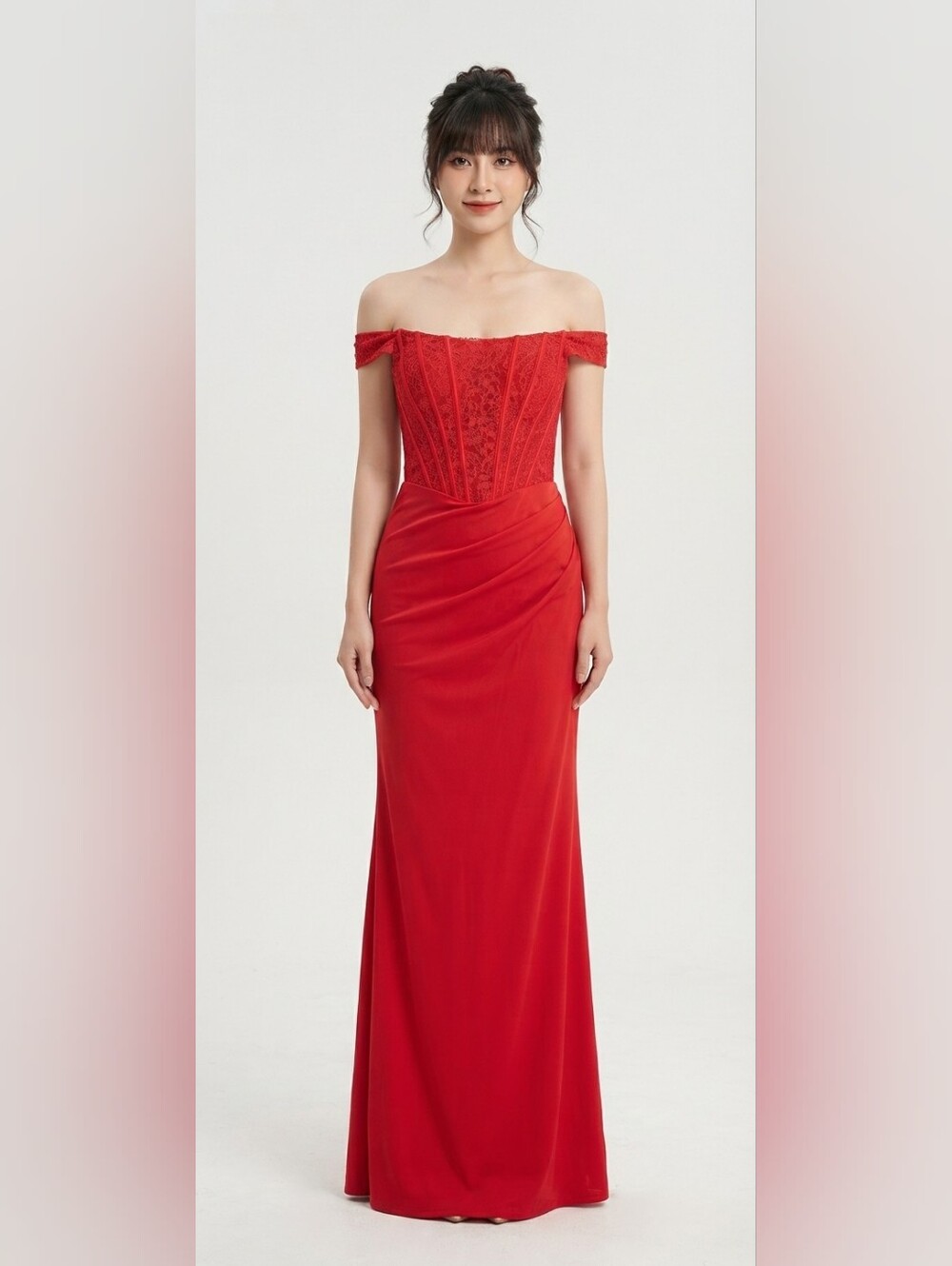 NEW Off-Shoulder Embroidered Lace Evening Gown Size 6